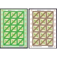 C-2543/2544 – NOVAS – PERFEITAS - NATAL 2003 - 2 FOLHAS: VERDE E DOURADA COMPLETAS 30 SELOS ADESIVOS CADA - EXTREMAMENTE RARAS!!! - RHM 1.600 UFS