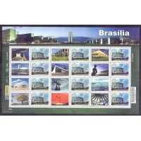 C-2940/2951 - 2010 - MINT - FOLHA - PAISAGENS DE BRASÍLIA - RHM 360 UFS - VINHETA IGREJA MEMORIAL BATISTA