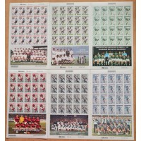 2001 - TIMES BRASILEIROS CAMPEÕES LIBERTADORES (6 FOLHAS) - MINT - SANTOS (C-2376V), VASCO (C-2401V), PALMEIRAS (C-2404V), GRÊMIO (C-2406V), FLAMENGO (C-2430) E SÃO PAULO (C-2438V) - RHM  1.250 UFS