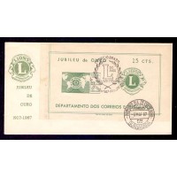 FDC PARTICULAR - BLOCO `LIONS` - CARIMBO DE 1º DIA DE CIRCULAÇÃO - 1967