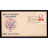 FDC PARTICULAR - CARIMBO 1º DIA DE CIRCULAÇÃO VISITE BRASÍLIA E SELO PRES. EISENHOWER - 23/02/1960