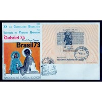 FDC PARTICULAR - BLOCO SÃO GABRIEL - 1º DIA - 19 SETEMBRO 1973 - EXPOSIÇÃO NACIONAL DE FILATELIA RELIGIOSA