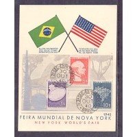 FOLHINHA COMEMORATIVA - SELOS C0153/55 - 1ºDIA DA EMISSÃO DOS SELOS COMEMORATIVOS DA PARTICIPAÇÃO DO BRASIL NA FEIRA MUNDIAL DE NOVA YORK - 1940