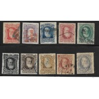 I-37/46 - DOM PEDRO II - BARBA BRANCA  - CARIMBADOS - SÉRIE COMPLETA LINDA - SELOS MUITO BEM ESCOLHIDOS - RHM 294 UFS