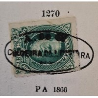 I-41 - CARIMBO CAXOEIRA DA LIMEIRA (PA-1866) - PRATICAMENTE COMPLETO - 100 RÉIS - BARBA BRANCA