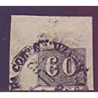 I-14 - CARIMBO CORREIO GERAL DA CORTE SOBRE FRAGMENTO - VERTICAIS - 60 RÉIS