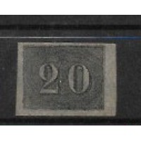 I-12 - VERTICAIS - 20 RÉIS - PRETO - NOVO GOMADO - CHARNEIRA - LINDAS MARGENS - RHM 240 UFS