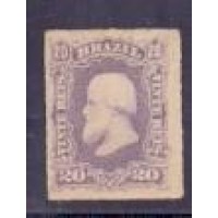 I-38A - DOM PEDRO II PERCÉ - BARBA BRANCA - 20 RÉIS - VIOLETA ESCURO 