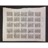 I-18 - VERTICAIS (OLHO DE CABRA) - 600 RÉIS - 4ª FALSIFICAÇÃO SPIRO - CATÁLOGO STUDART PÁG. 92 - FOLHA COMPLETA 25 FALSOS - ÓTIMO ESTADO