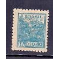 R-483 (1947) - SÉRIE NETINHA PEDRÂO CRUZEIRO - COM TRAÇOS VERDES NO VERSO -  FILIGRANA Q - CORREIO (ESTRELA) BRASIL LETRAS MENORES - VERTICAL - 0,40
