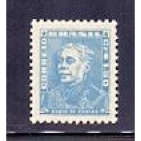 R-503 (1958) VULTOS CÉLEBRES - FILIGRANA P - CORREIO ESTELA BRASIL COM LETRAS GRANDES - PAPEL GROSSO - 1,50 AZUL CELESTE DUQUE DE CAXIAS - MINT  - RHM 135 UFS