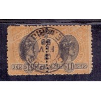 MADRUGADA - CARIMBO CAMPOS - 08/02/1889 (PROVÁVEL) - 200 RÉIS - COMPLETO SOBRE PAR HORIZONTAL