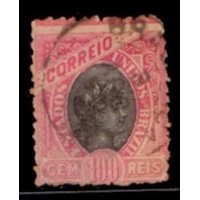 R-084F2 - MADRUGADA - VARIEDADE CABEÇA TROCADA: 100 RÉIS COM CABEÇA DE 700 RÉIS - PICOTE IRREGULAR NORMAL NESSA EMISSÃO - LINDA COR - CARIMBADO 