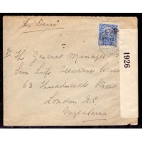 CARTA ENVIADA DO RIO DE JANEIRO PARA LONDRES E ABERTA PELA CENSURA INGLESA - SELO MARECHAL DEODORO (PRESIDENTE)