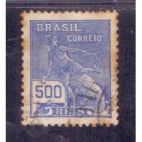 R-265 - VOVÓ - 500 RÉIS - FILIGRANA EUBRASIL ACRÓSTICO (I) - CARIMBADO LEVE PF - RHM R$ 2.500,00 (500 UFS)