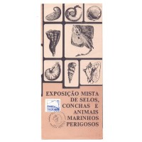 FAUNA MARINHA - FOLHETO INFORMATIVO COM SELO REGULAR 559 - EXPOSIÇÃO SOBRE SELOS, CONCHAS E ANIMAIS MARINHOS - 1979
