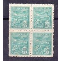 R-269 - SÉRIE VOVÓ - 100 RÉIS VERDE - AVIAÇÃO COM MINIMOD PONTOS DE FERUGEM - 1930
