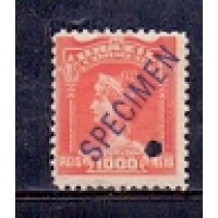 R-146 - 1000 RÉIS - VERMELHO, (12-12-1906) - ALEGORIA DA REPUBLICA - COM SOBRECARGA E FURO DE SEGURANÇA