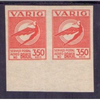 AÉREOS PARTICULARES - VARIG - VARIEDADE PROVA SEM PICOTE EM PAR HORIZONTAL - 350 RÉIS