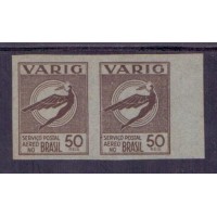 AÉREOS PARTICULARES - VARIG - VARIEDADE PROVA SEM PICOTE EM PAR HORIZONTAL - 50 RÉIS