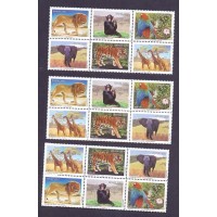 C-2712/2717 - 2007 - 3 SEXTILHAS DIFERENTES - MINTS (PERFEITAS) - ZOOLÓGICOS DO BRASIL - ÁLBUM BRASIL PEDE AS 3 SEXTILHAS DIFERENTES (FOLHAS 520, 521 E 522)
