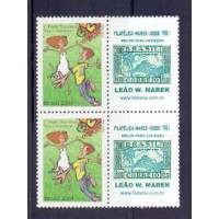 C-2558 - QUADRA - 2004 - SP-06 - MINT - SELO -ROMANCE - VINHETA 10º BRAPEX- RHM 20 UFS