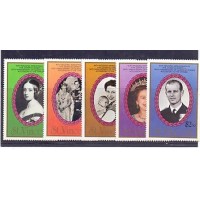 ST. VINCENT - REALEZA - 1987 - 40 ANOS DO CASAMENTO DA RAINHA VITORIA E PRINCIPE CONSORTE - SÉRIE 5 SELOS MINT 