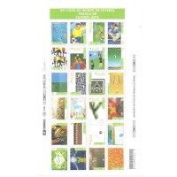 C-2113/2136 - 1998 - MINT - FOLHA - 24 SELOS - COPA MUNDO MUNDO FRANÇA 98 FUTEBOL ARTE - RHM 96 UFS