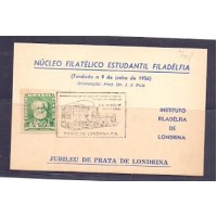 AUTÓGRAFO / ASSINATURA - PROF. DR. J. J. PULS - NÚCLEO FILATÉLICO ESTUDANTIL FILADÉLFIA - JUBILEU DE PRATA DE LONDRINA - 1956