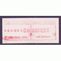 SE-03 - 1981 - AUTÔMATOS - ETIQUETA NOVA PERFEITA - FACIAL Cr$ 00,00 CONSIDERADO PROVA OU TESTE - NUMERAÇÃO AGÊNCIA 0001 – RARÍSSIMO NESSE FACIAL