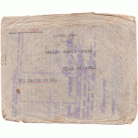 ACIDENTE DE AVIÃO – ENVELOPE CIRCULADO DE BELO HORIZONTE (MG) PARA VILA DE LAVRAS (RS) – TRANSPORTADO DO RIO DE JANEIRO PELO HIDROAVIÃO GUARACY DA CONDOR ACIDENTE DE AVIÃO – ENVELOPE CIRCULADO DE BELO HORIZONTE (MG) PARA VILA DE LAVRAS (RS) – TRANSPORTADO DO RIO DE JANEIRO PELO HIDROAVIÃO GUARACY DA CONDOR