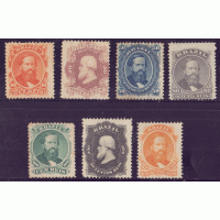 I-23/29 – NOVOS – SÉRIE COMPLETA – DOM PEDRO II BARBA PRETA DENTEADOS – RARO – SELOS MUITO BEM ESCOLHIDOS - RHM 1.060 UFS