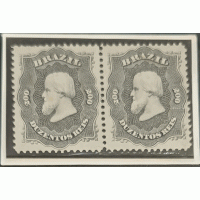 I-28 – PAR HORIZONTAL – 1866 – DOM PEDRO II 200 RÉIS – PRETO - NOVO SEM GOMA - LINDÍSSIMO  - RHM 620 UFS