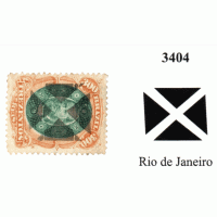 I-47 - CARIMBO MUDO TIPO CRUZES – REFERENTE À CIDADE DO RIO DE JANEIRO – RJ - KLERMAN 3404 – DOM PEDRO II AURIVERDE 300 RÉIS