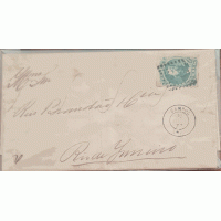 I-34A FI - CARTA COMPLETA EM ÓTIMO ESTADO – CARIMBO MUDO SOBRE O SELO DOM PEDRO II PERCÊ DE 100 RÉIS + CIRCULAR TIPO FRANCÊS CAMPOS (RJ) DATADOR 30/06/1877 – CARIMBO RIO DE JANEIRO TIPO FRANCÊS DATADOR 01/07/1877 DE CHEGADA NO VERSO