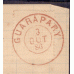 I-64 - CARIMBO GUARAPARY EM VERMELHO E COMPLETO - SOBRE FRAGMENTO - CIFRA BRANCA 100 RÉIS I-64 - CARIMBO GUARAPARY EM VERMELHO E COMPLETO - SOBRE FRAGMENTO - CIFRA BRANCA 100 RÉIS