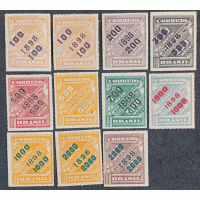 R-114/124 - SELOS "JORNAIS" DE 1889 SOBRESTAMPADOS - SÉRIE NOVA – COM E SEM GOMA – EXCELENTE OPORTUNIDADE - RHM 778 UFS