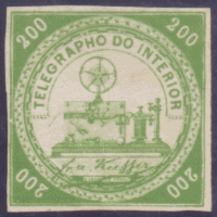 T-08 – TELÉGRAFO 200 RÉIS – ALGARISMOS REDONDOS - NOVO PERFEITO CHARNEIRA – BOAS MARGENS PRA ESSA EMISSÃO – EMITIDO SEM GOMA – RARO - RHM 1.800 UFS T-08 – TELÉGRAFO 200 RÉIS – ALGARISMOS REDONDOS - NOVO PERFEITO CHARNEIRA – BOAS MARGENS PRA ESSA EMISSÃO – EMITIDO SEM GOMA – RARO - RHM 1.800 UFS