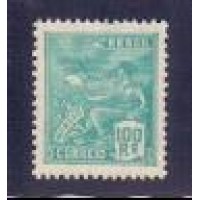 R-269 (1930) SÉRIE VOVÓ FILIGRANA J ESTADINHO - 100 RÉIS VERDE AVIAÇÃO - SELO MINT