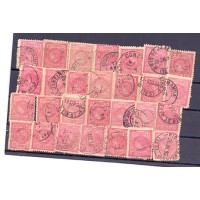 R-080 - 28 SELOS PARA ESTUDO DE CARIMBOS E OUTRAS QUESTÕES - ALEGORIA DA LIBERDADE CABECINHA - 1893 