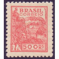 R-376 - 1943/44 - NETINHA - FILIGRANA CORREIO*BRASIL - 500 RÉIS - VERMELHO ALARANJADO - NOVO - GOMADO – LINDO - RHM 550 UFS