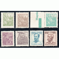 R-405/411 – NOVOS GOMADOS PERFEITOS (MINT) – REGULARES – NETINHA – FILIGRANA “Q” – LINDÍSSIMA SÉRIE COMPLETA – EXCELENTE OPORTUNIDADE - RHM 591 UFS