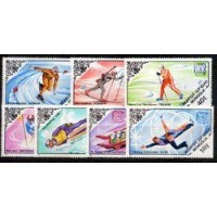 MONGOLIA - VENCEDORES A OLIMPIADA DE INVERNO A SARAJEVO 1984 - Y 1335/41 (1984) - SERIE 7 SELOS MINT 