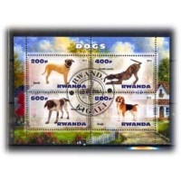 RWANDA - CACHORRO - BLOCO CARIMBADO