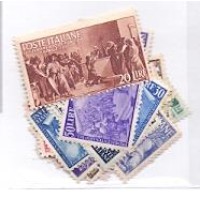 ITALIA - ANO COMPLETO 1948 - Y. DE 512 ATÉ 531 + Ae 129/30 - 22 SELOS COMEMORATIVOS COM MARCA DE FERREGUE EM VÁRIOS SELOS - A SÉRIE DE STA. CATARINA ESTÁ BOA 