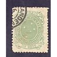 R-071A (1890) - CRUZEIROS - 50 RÉIS VERDE - DENTEAÇÃO 11 - CARIMBO A IDENTIFICAR