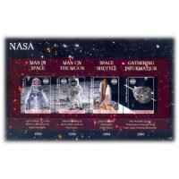 GÂMBIA - ANO 2013 - ESPAÇO NASA J. GLENN,SÉRIE COM 4 SELOS MINT