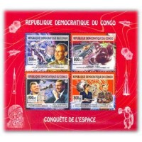 CONGO - ANO 2013 - CONQUISTA DO ESPAÇO,SÉRIE COM 4 SELOS MINT