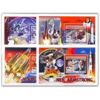 CONGO - ANO 2013 - CONQUISTA DO ESPAÇO,SÉRIE COM 4 BLOCOS MINT