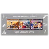 CONGO - ANO 2013 - SONDAS E TELESCÓPIOS ESPACIAIS,BLOCO MINT